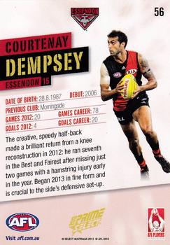 2013 Select Prime AFL #56 Courtenay Dempsey Back
